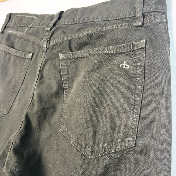 Rag & Bone Jeans Mens 32X34 Green Fatigue Cotton RB 15X Slim Straight Button Fly - Picture 7 of 11